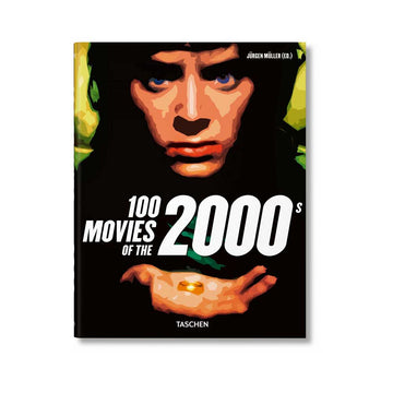 Book cover of '100 Movies of the 2000s' with a stylized face and text.